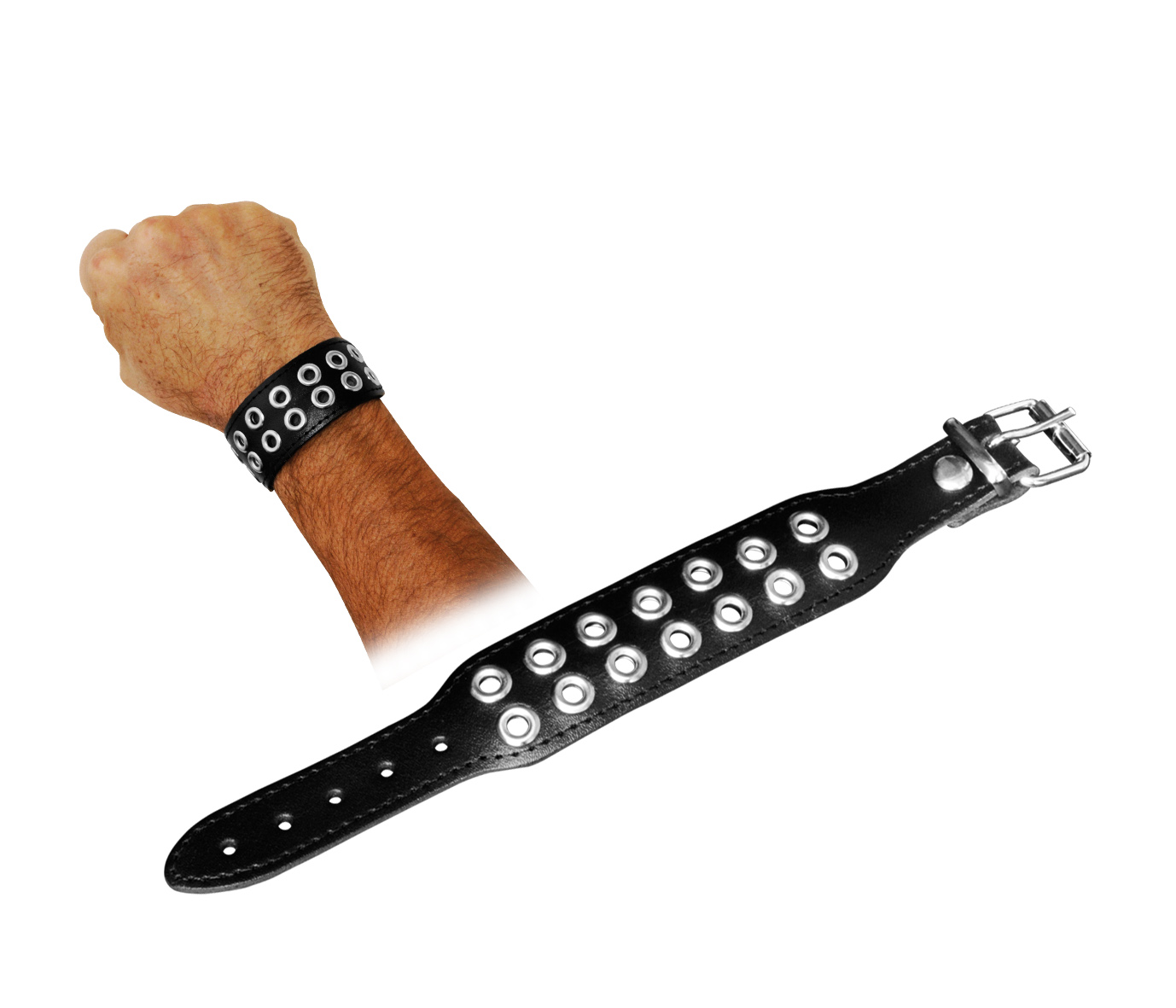 Lederarmband schmal Lochnieten