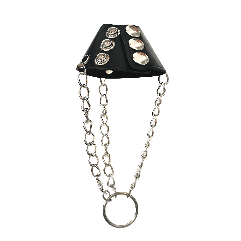 Leder Hodenfallschirm - Parachute Ballstretcher mit Druckknöpfen