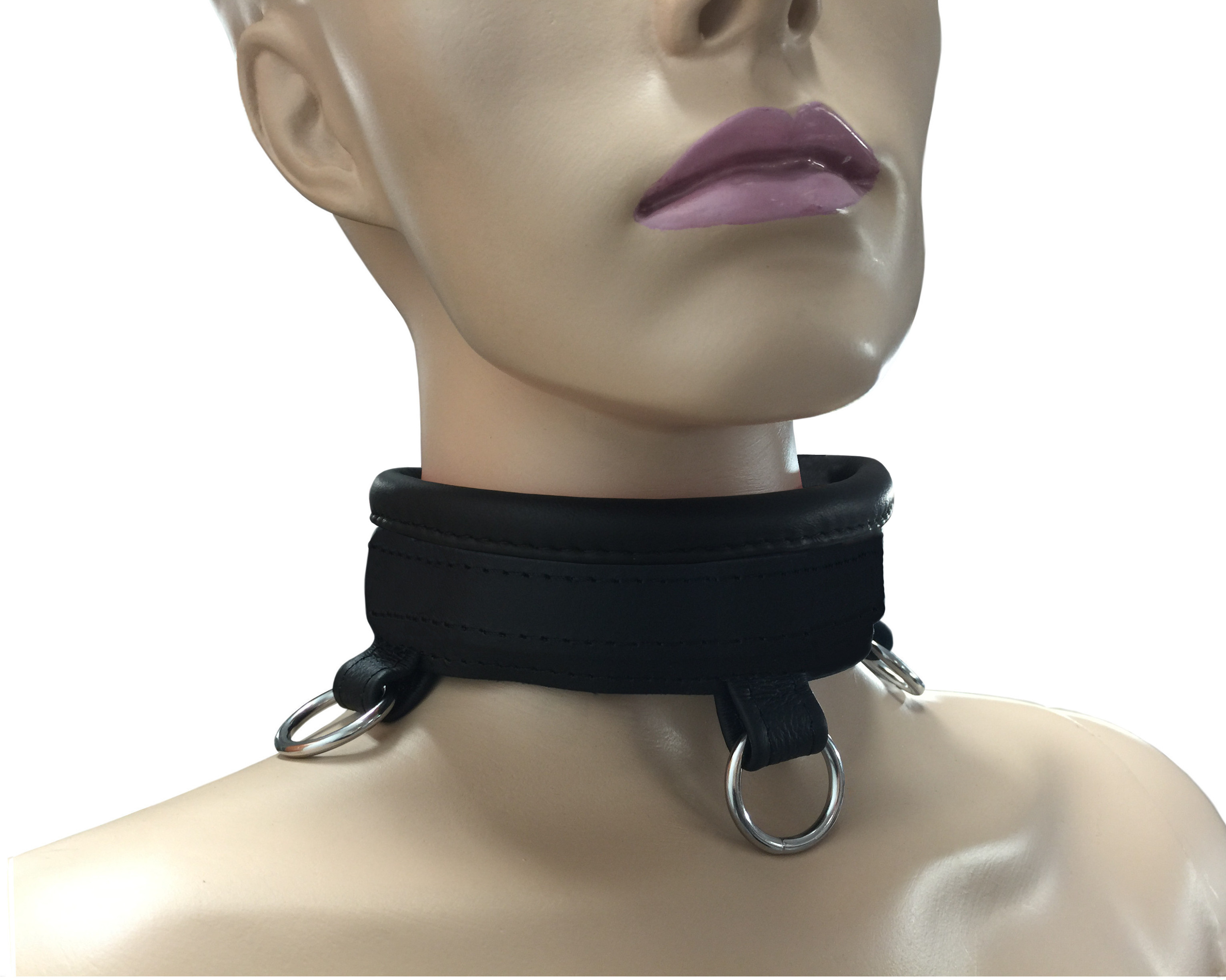 Leder Halsfessel Schwarz